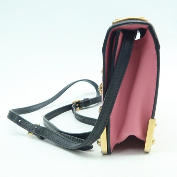 Prada Cahier Pink & Black Leather Shoulder Bag - Picture 3 of 12